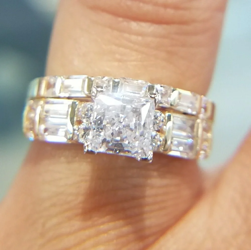 14k Solid Yellow Gold Engagement Ring only